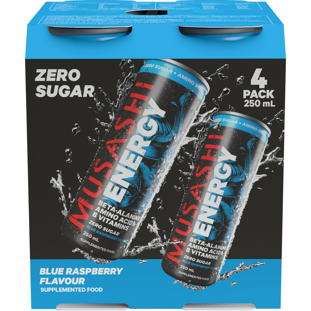 Musashi Energy Drink Blue Raspberry 4x250ml