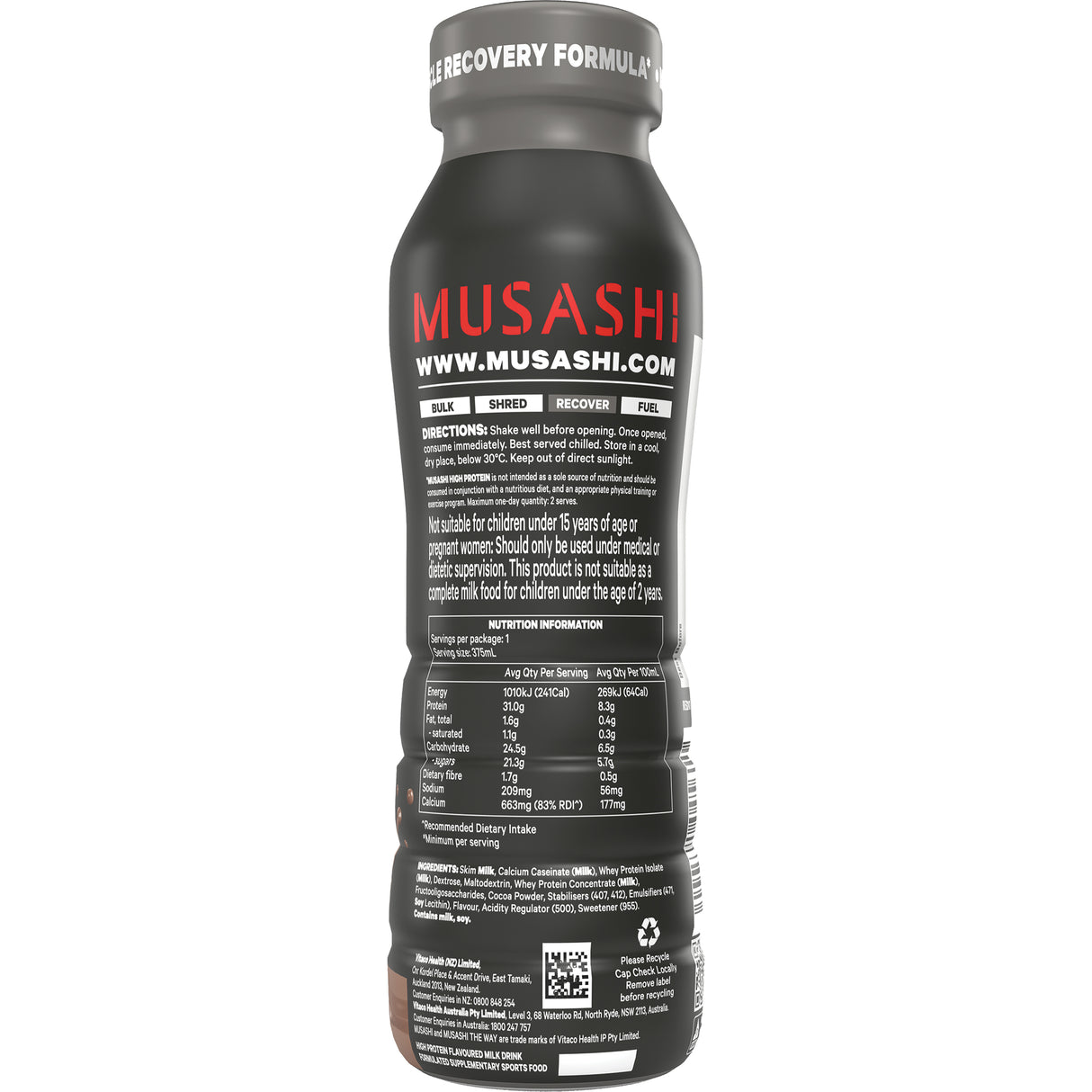 Musashi High Protein Chocolate Milkshake 375ml