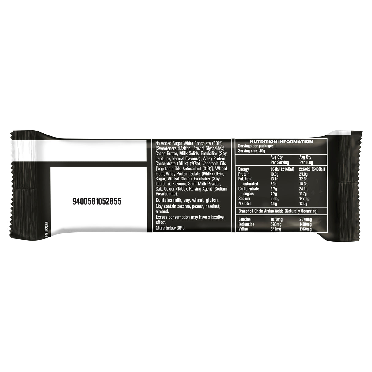 MUSASHI Protein Wafer White Choc 40g