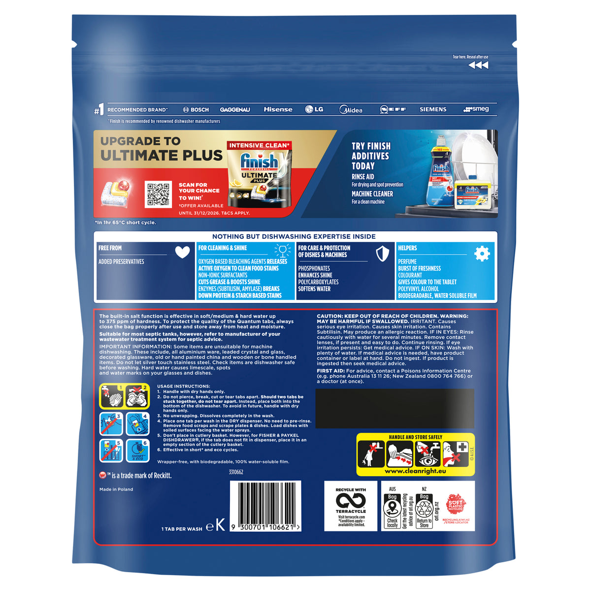 FINISH Quantum DW Tabs Lmn 65pk