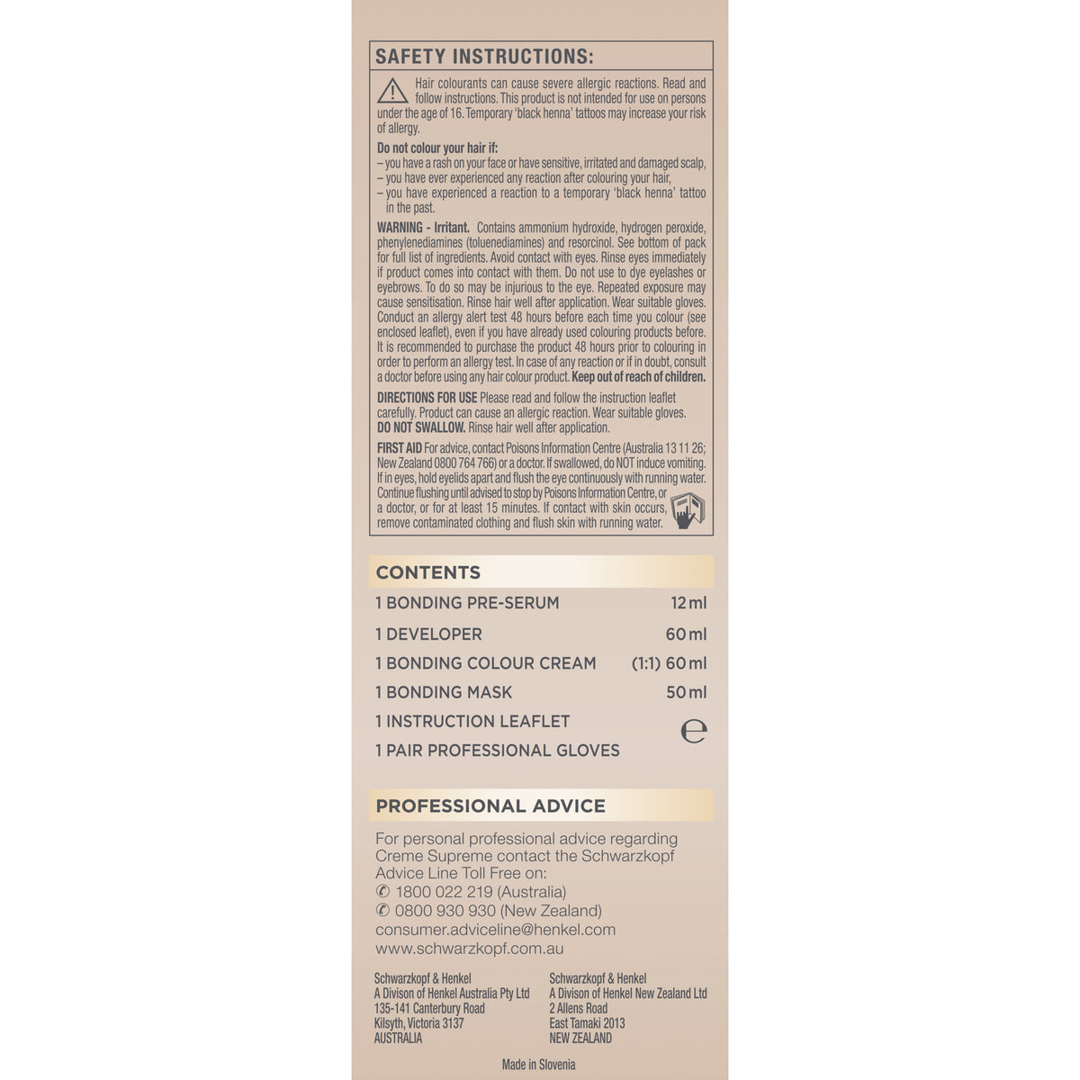 Schwarzkopf Creme Supreme 1-0 Natural Black