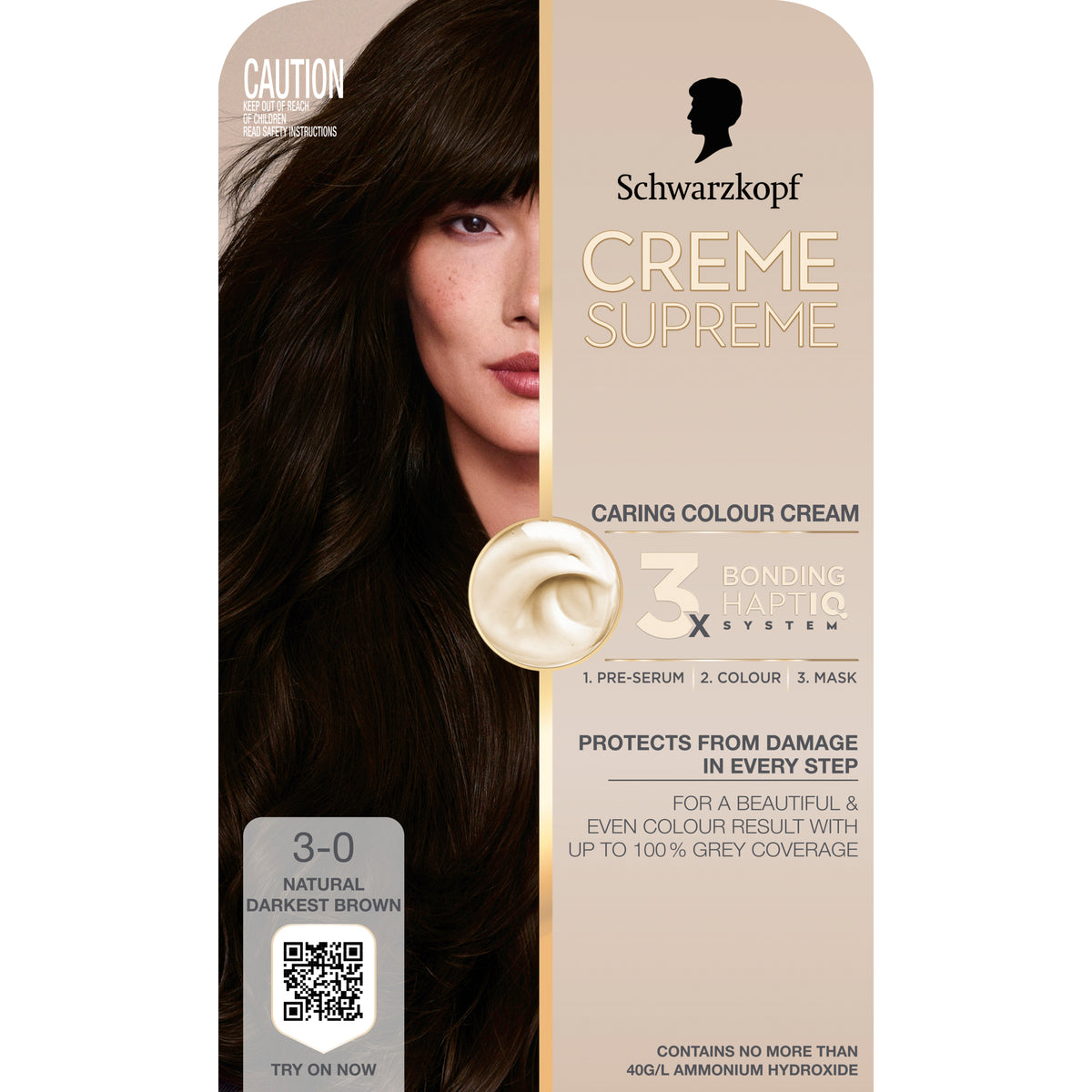 Schwarzkopf Creme Supreme 3-0 Natural Darkest Brown