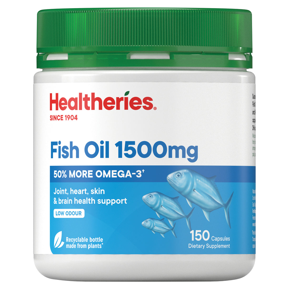 Healtheries Fish Oil 1500mg w Omega 3 150 Capsules