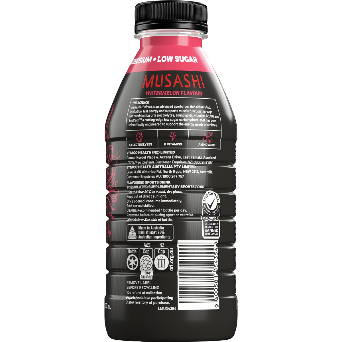 MUSASHI Hydrate Watermelon 600ml