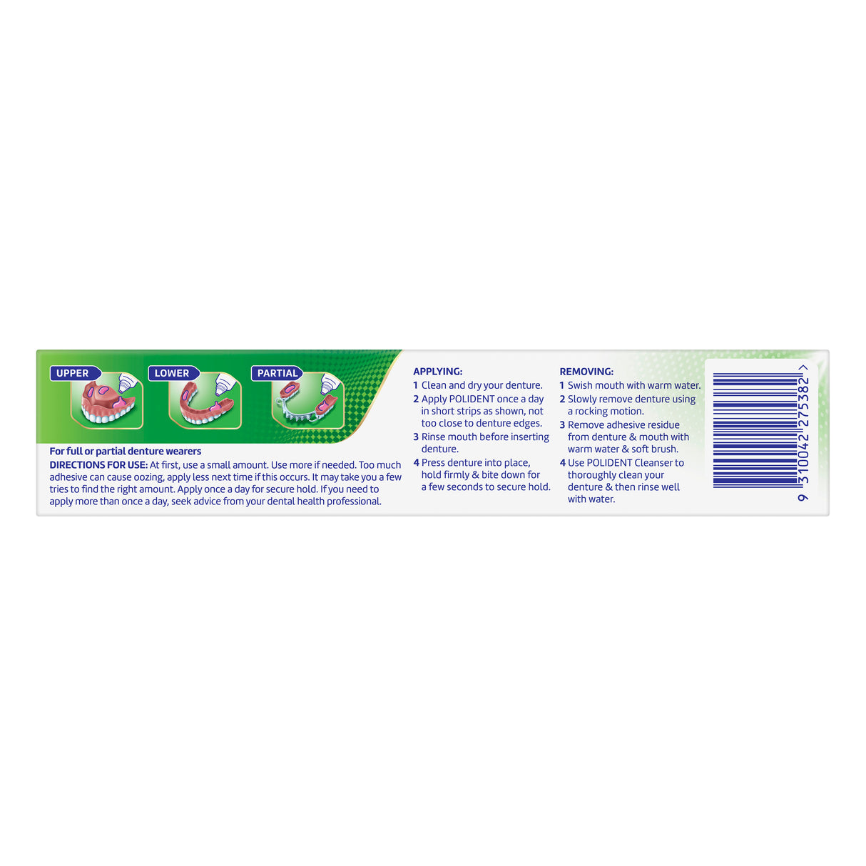 Polident Denture Adhesive Cream Fresh 60 g