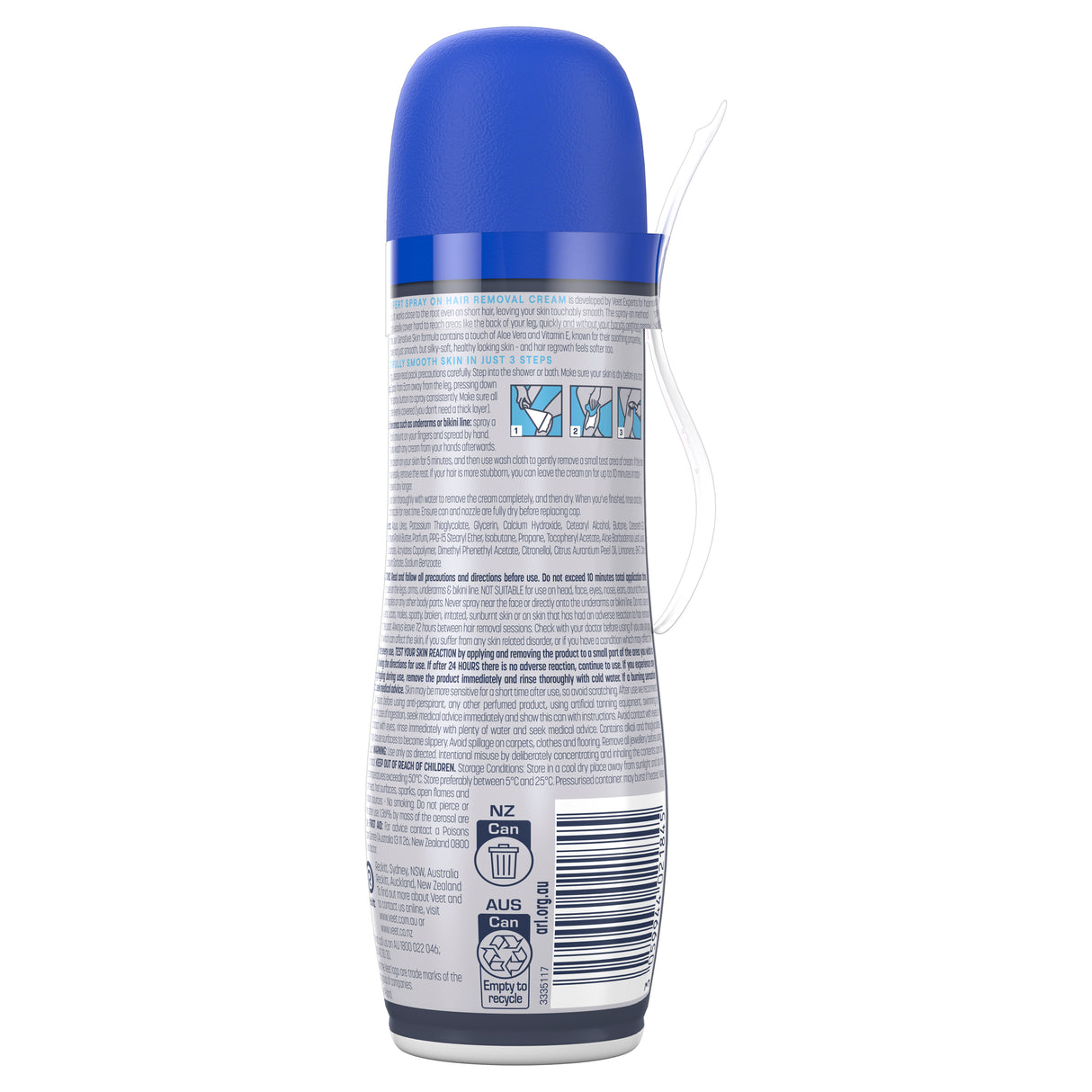 Veet Spray On Hair Removal Cream For Sensitive Skin 150g