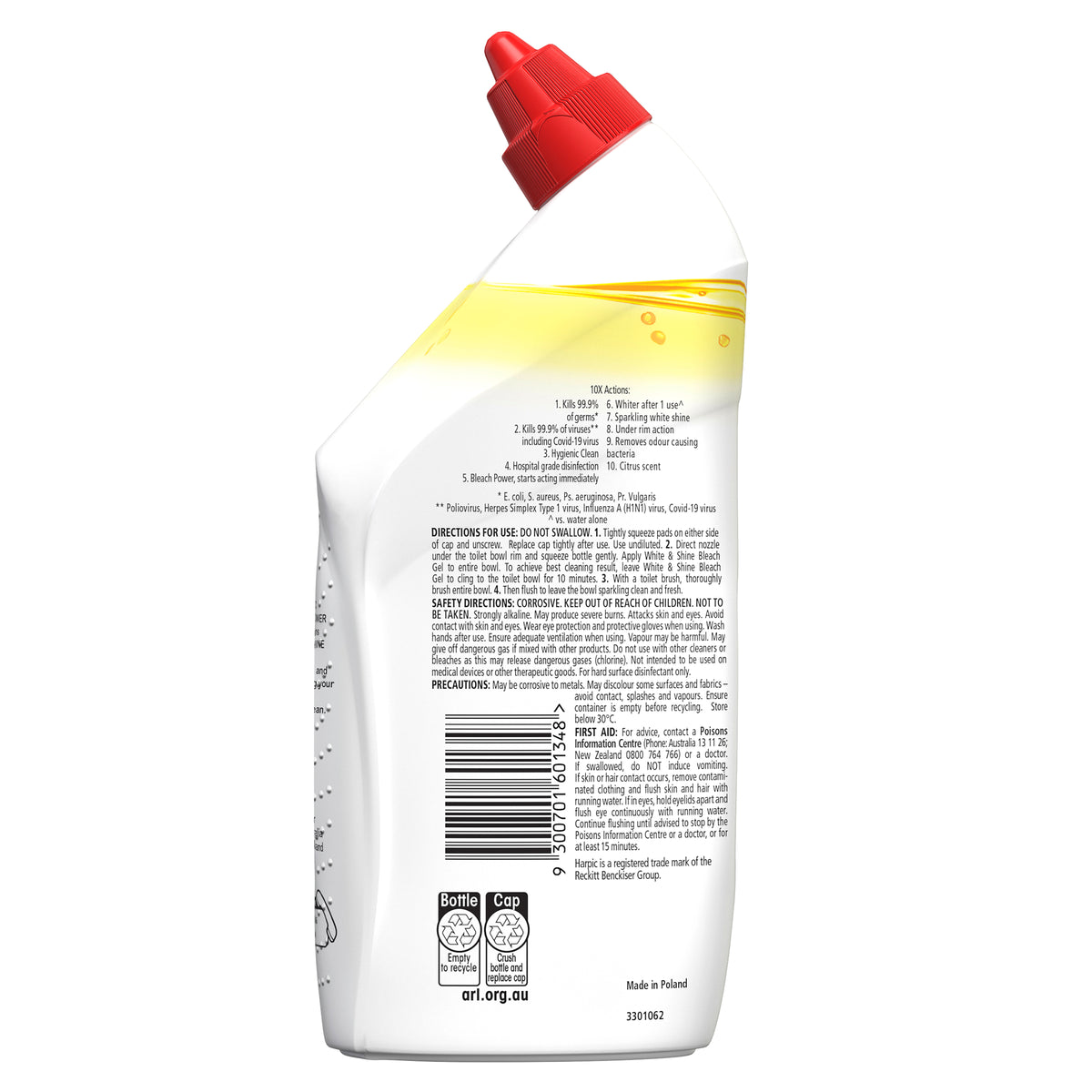 Harpic White & Shine Toilet Cleaner Gel Citrus 450ml