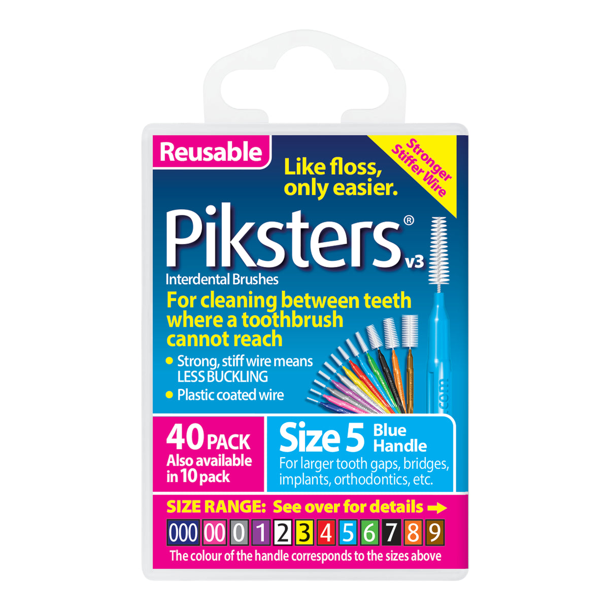Piksters Interdental Brushes Size 5 Blue 40pk