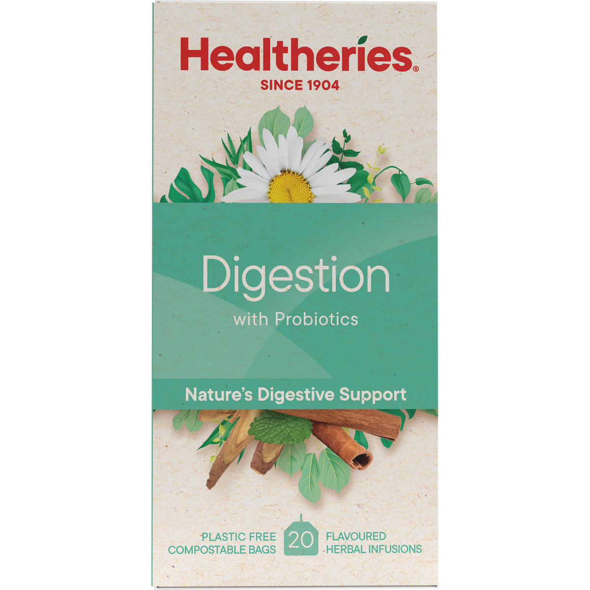 Healtheries Digestion + Probiotic Tea 20 Pack