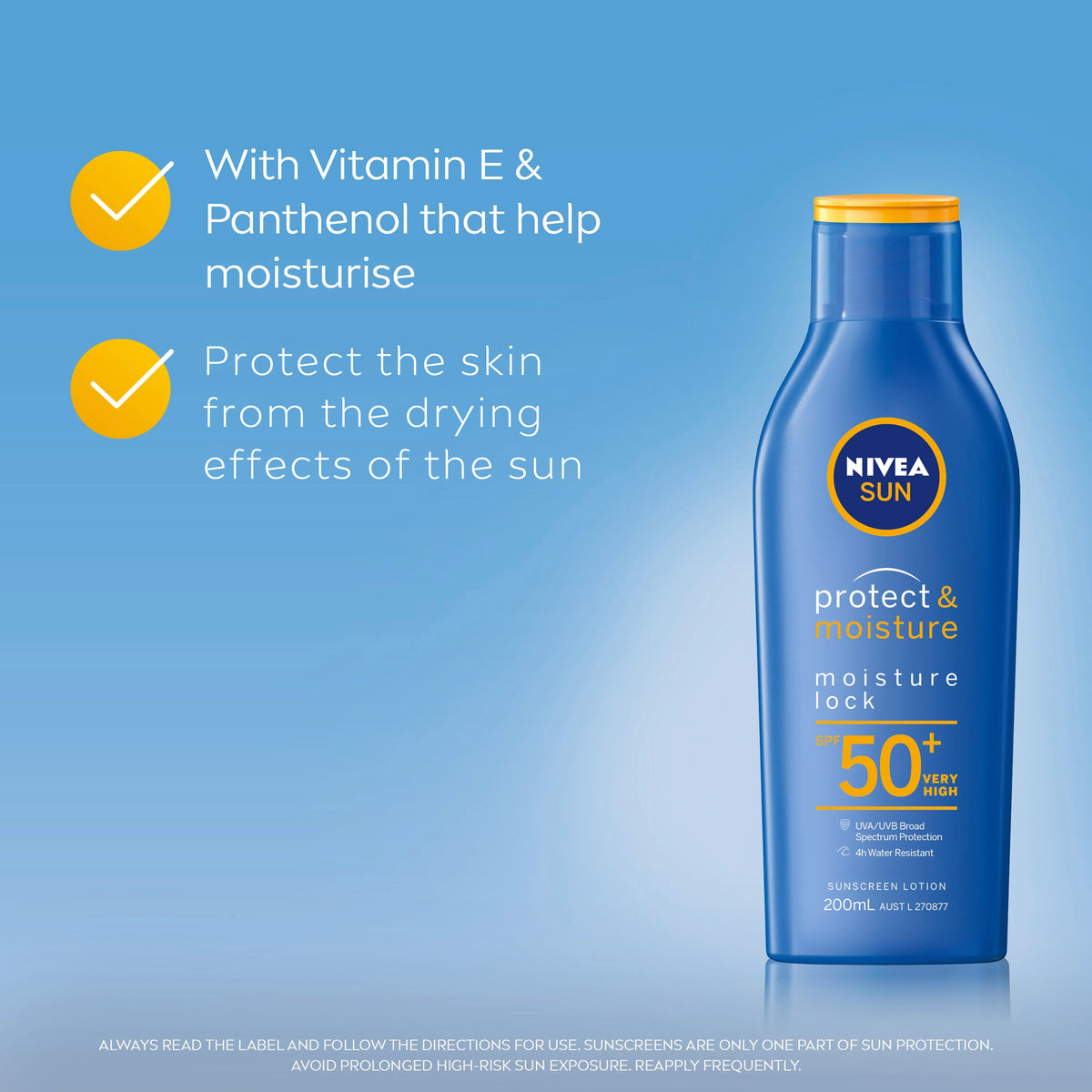NIVEA Sun Moist Lotion SPF50+ 200ml