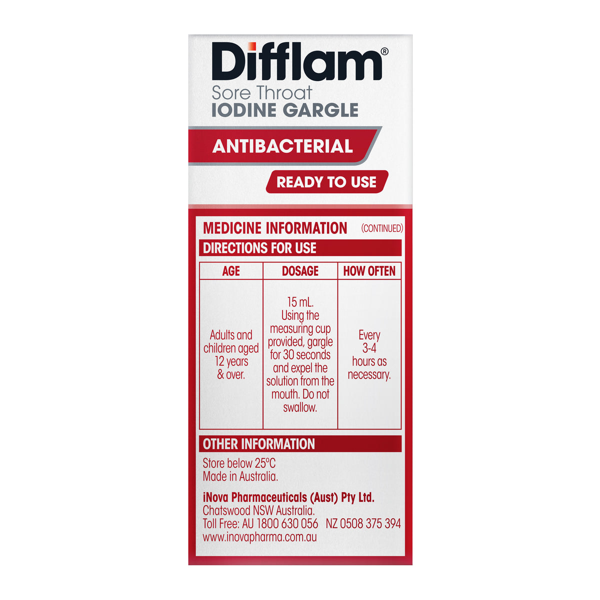 Difflam Sore Throat Gargle 200ml
