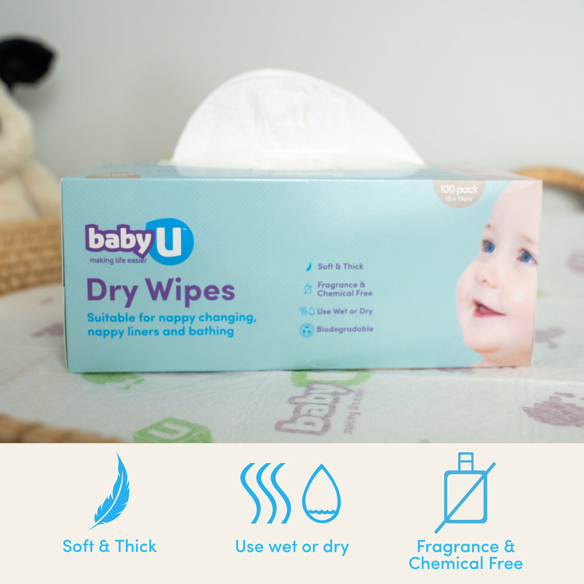 Baby U Dry Wipes 100 Pack