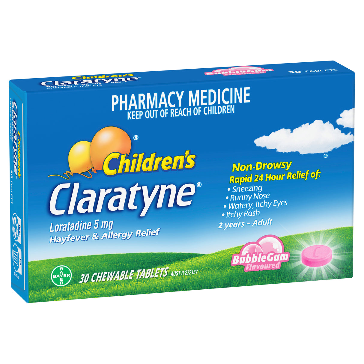 Claratyne Bubblegum Chews 5mg 30s