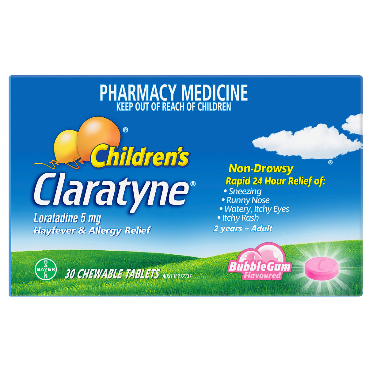 Claratyne Bubblegum Chews 5mg 30s