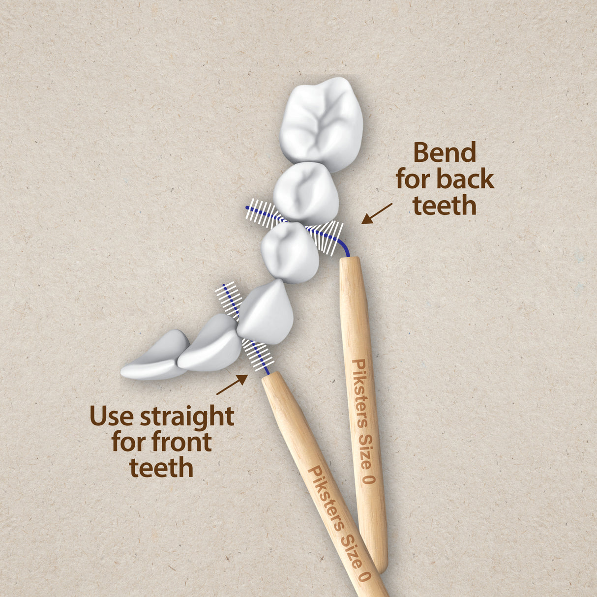 Piksters Interdental Brushes Bamboo Size 2 White 8pk