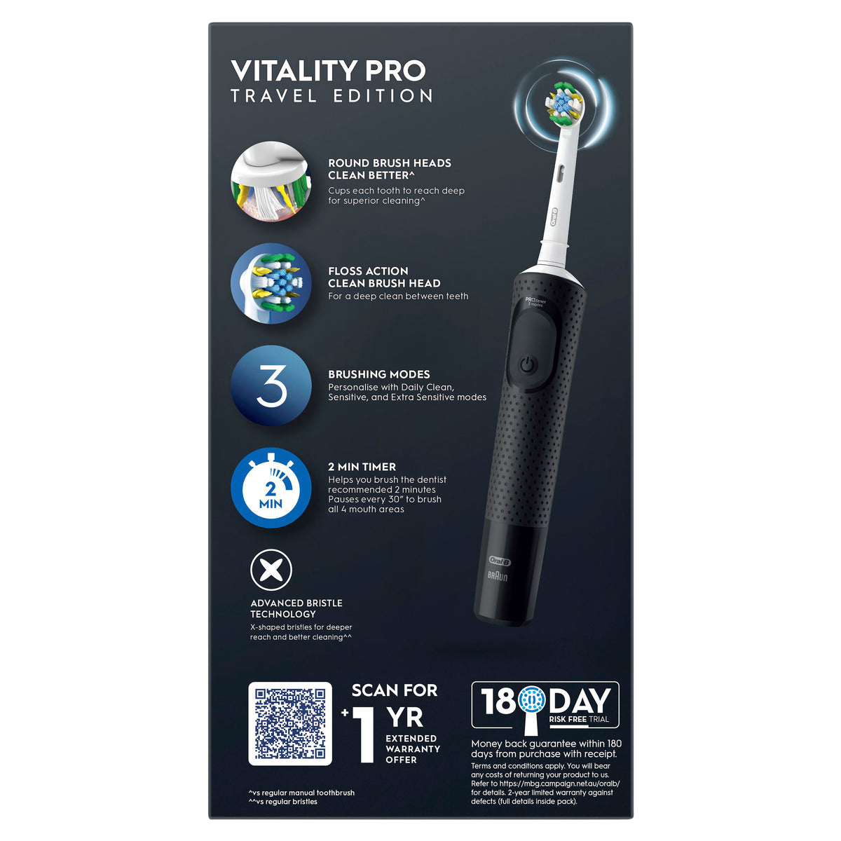 Oral-B Pro 300 Clean Power Brush Black