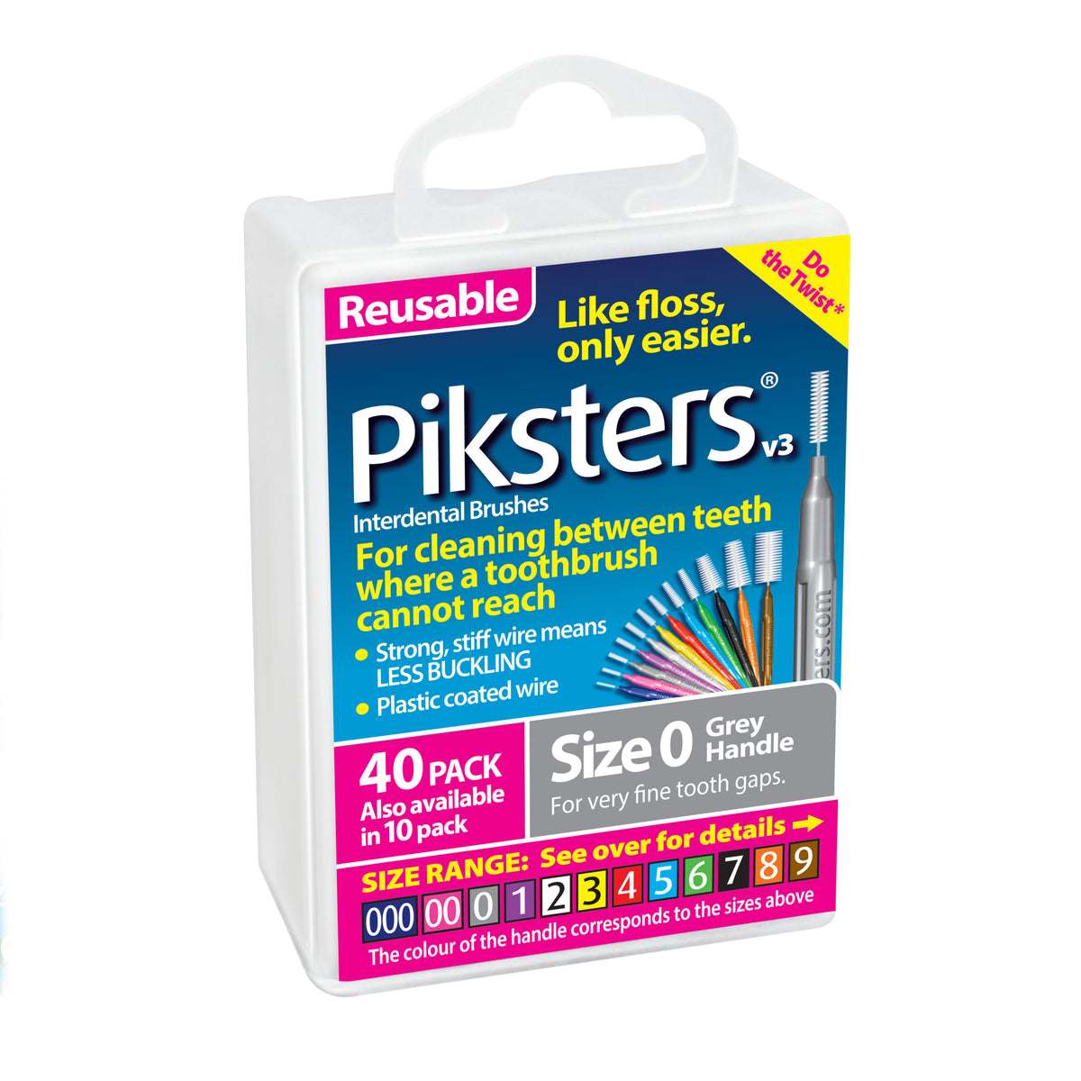 Piksters Interdental Brushes Size 0 Grey 40pk