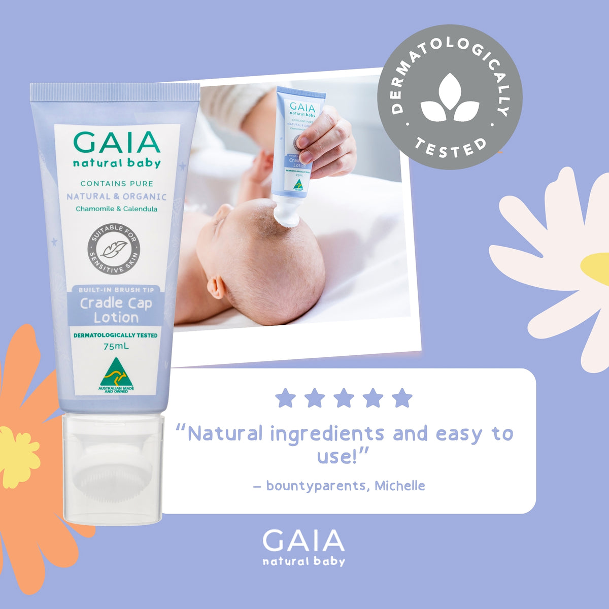 GAIA Natural Baby Cradle Cap Lotion 75mL