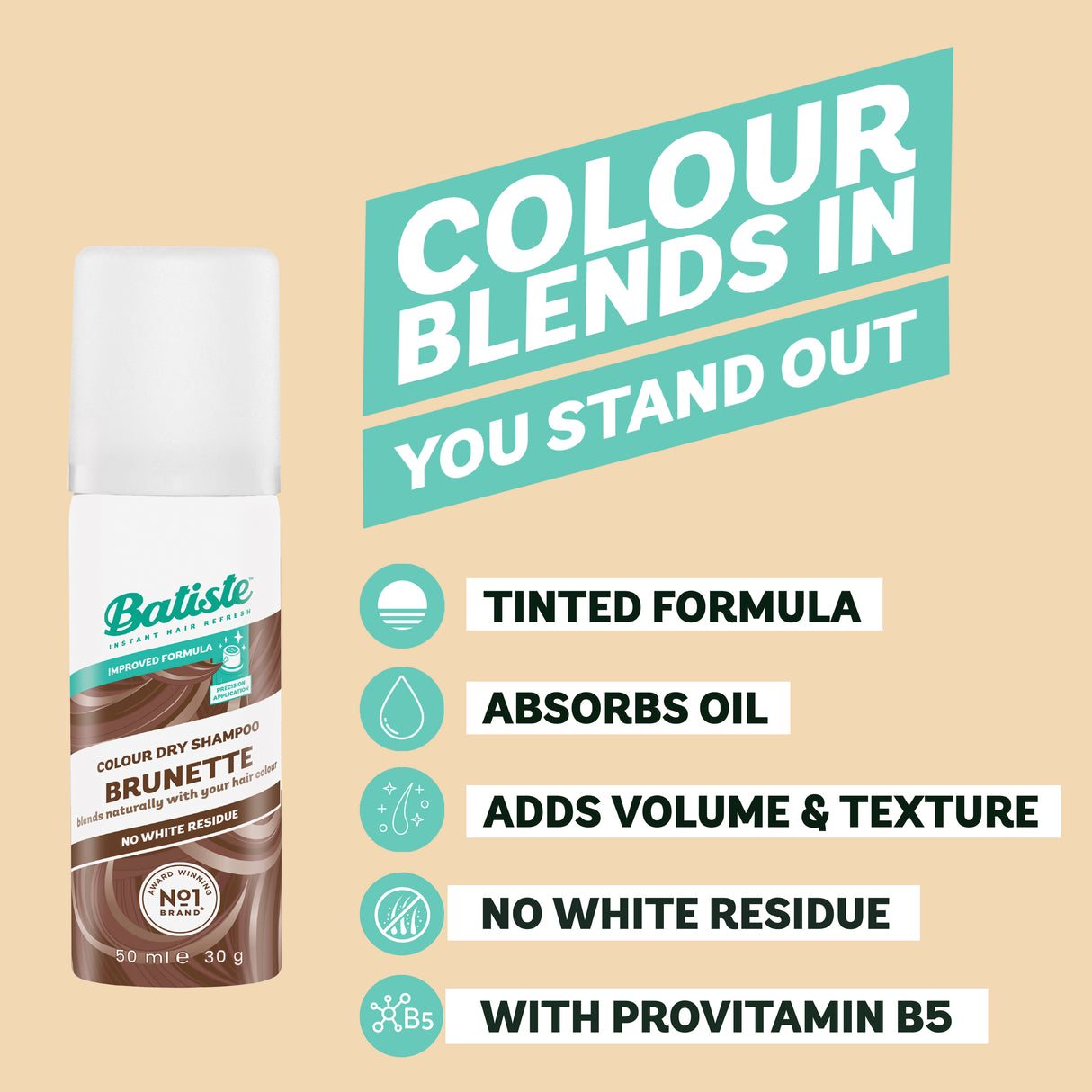 BATISTE Dry Shampoo Brunette 50ml