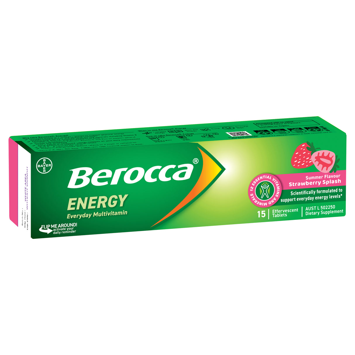 Berocca Energy Strawberry Effervescent Tabs 15s