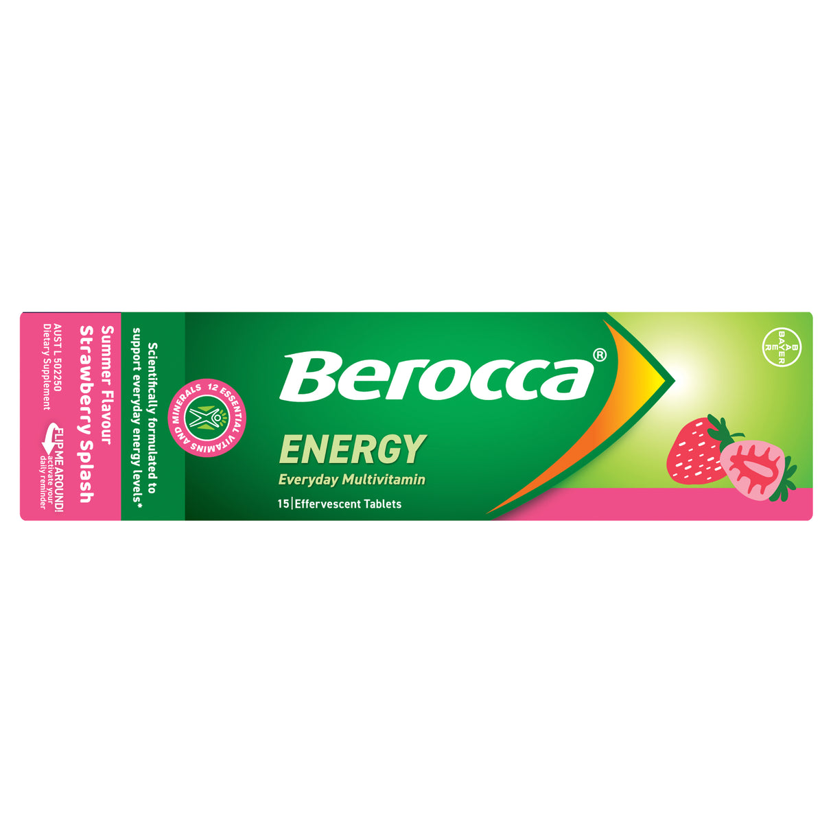 Berocca Energy Strawberry Effervescent Tabs 15s