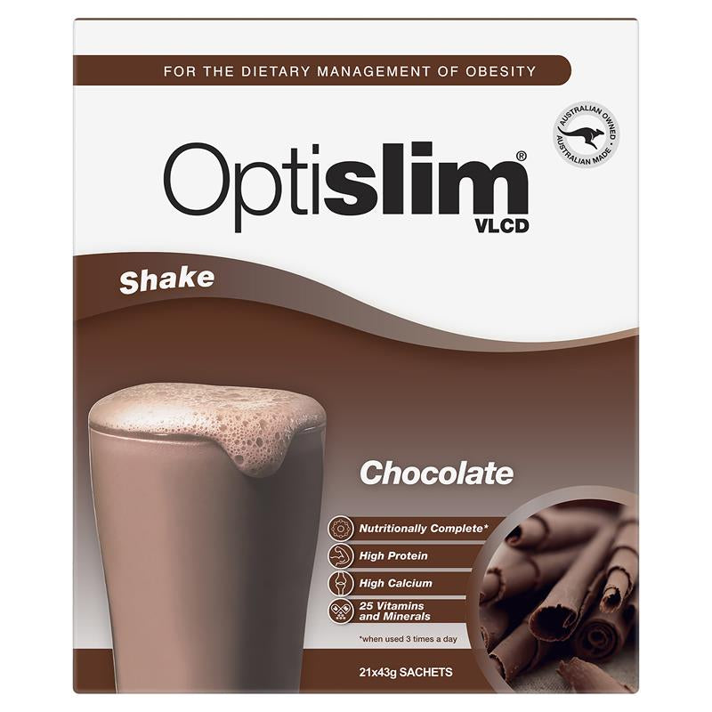 Optislim VLCD Meal Replacement Shake Chocolate 21 x 43g Sachets