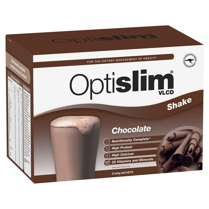 Optislim VLCD Meal Replacement Shake Chocolate 21 x 43g Sachets