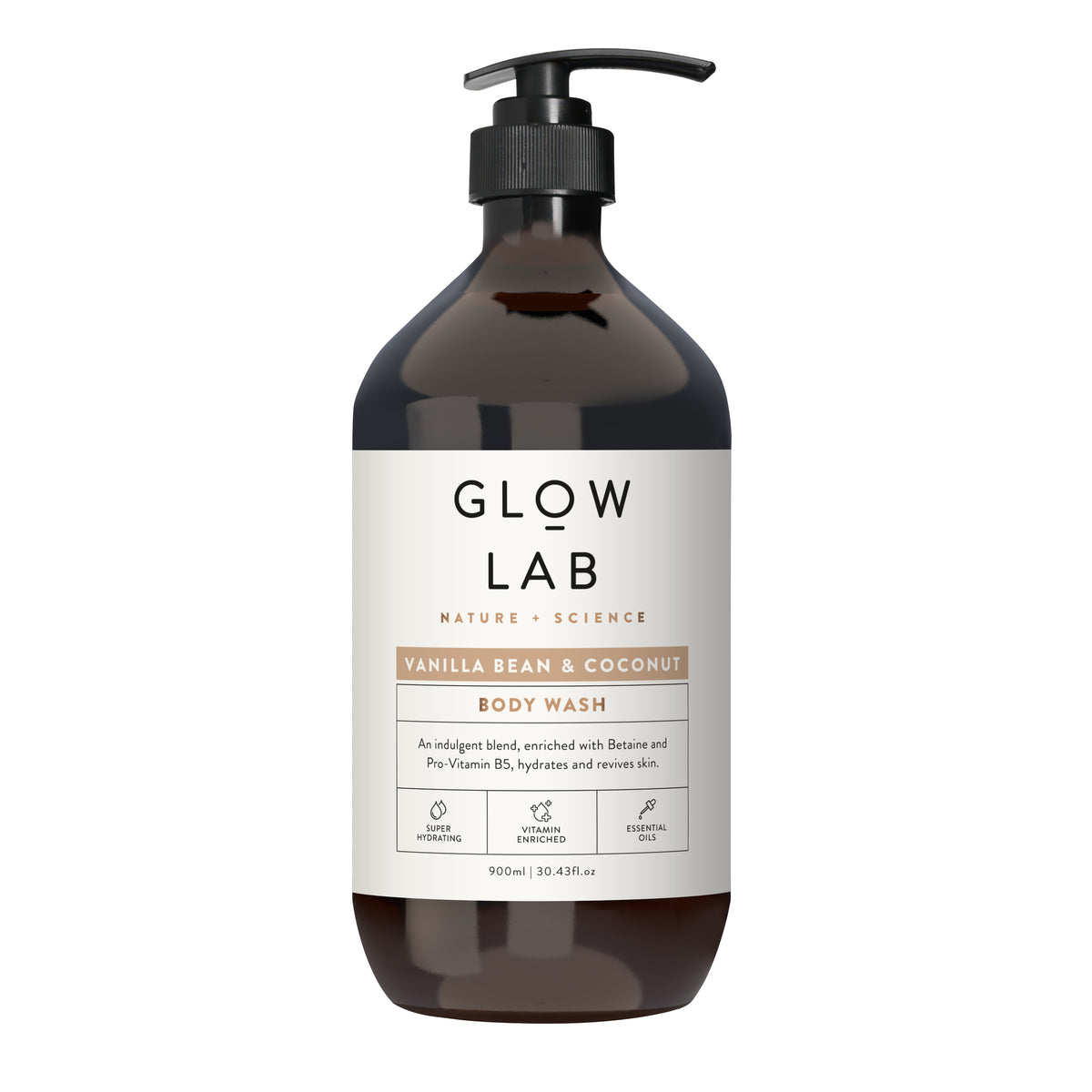 GLOW LAB Body Wash Vanilla Bean & Coconut 900ml