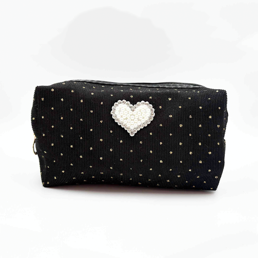 HB&Co Cosmetic Bag Heart Black