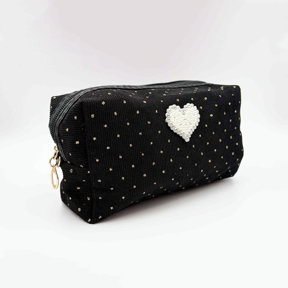 HB&Co Cosmetic Bag Heart Black