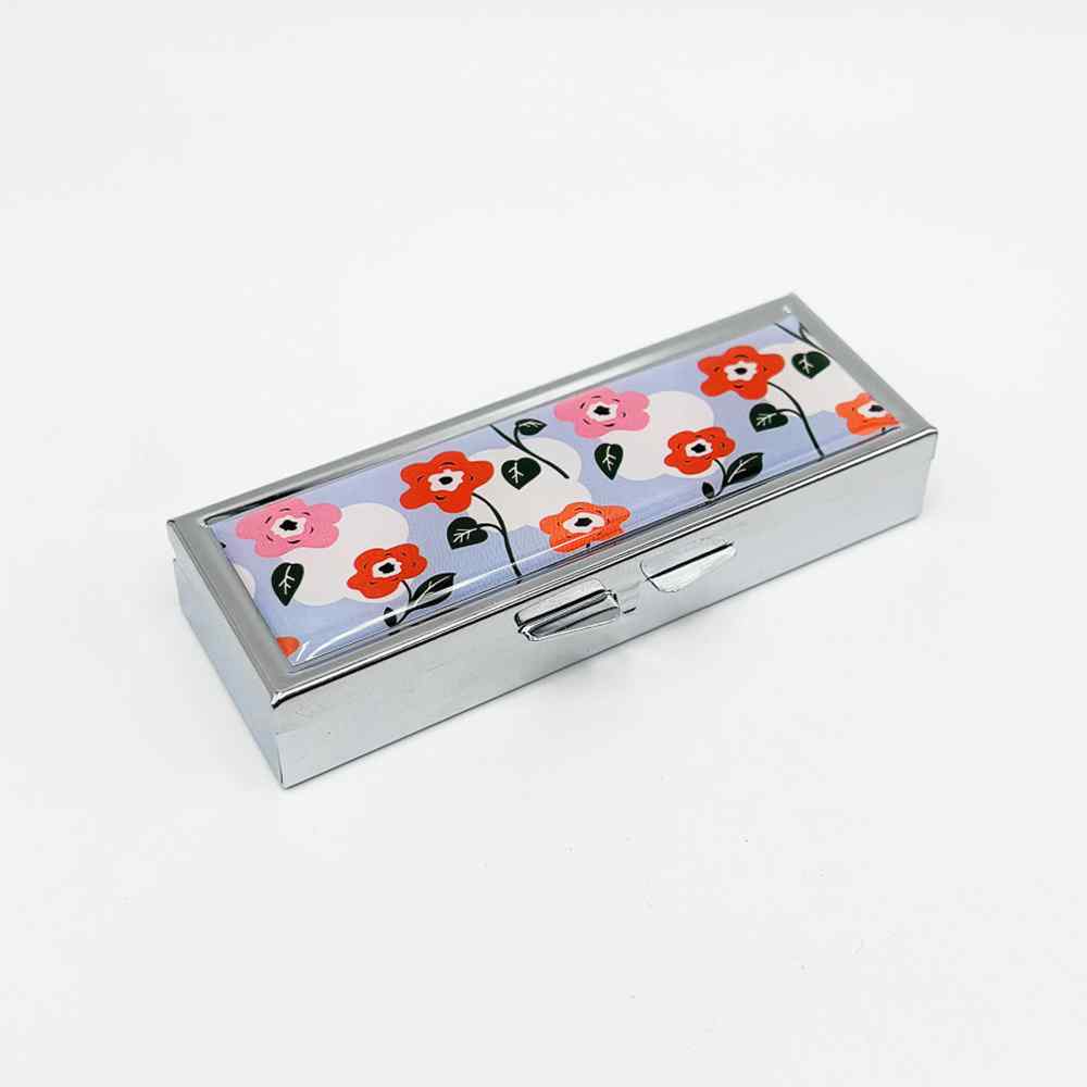 HB&Co Travel Pill Box 3 Compartment Floral Assorted