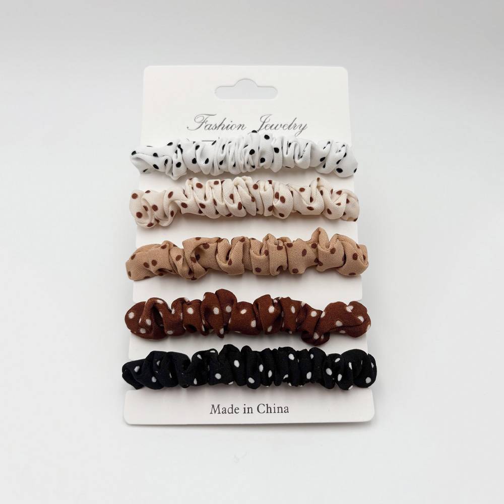 Bargain Chemist Hair Tie Polka Dot Scrunchie 5pk