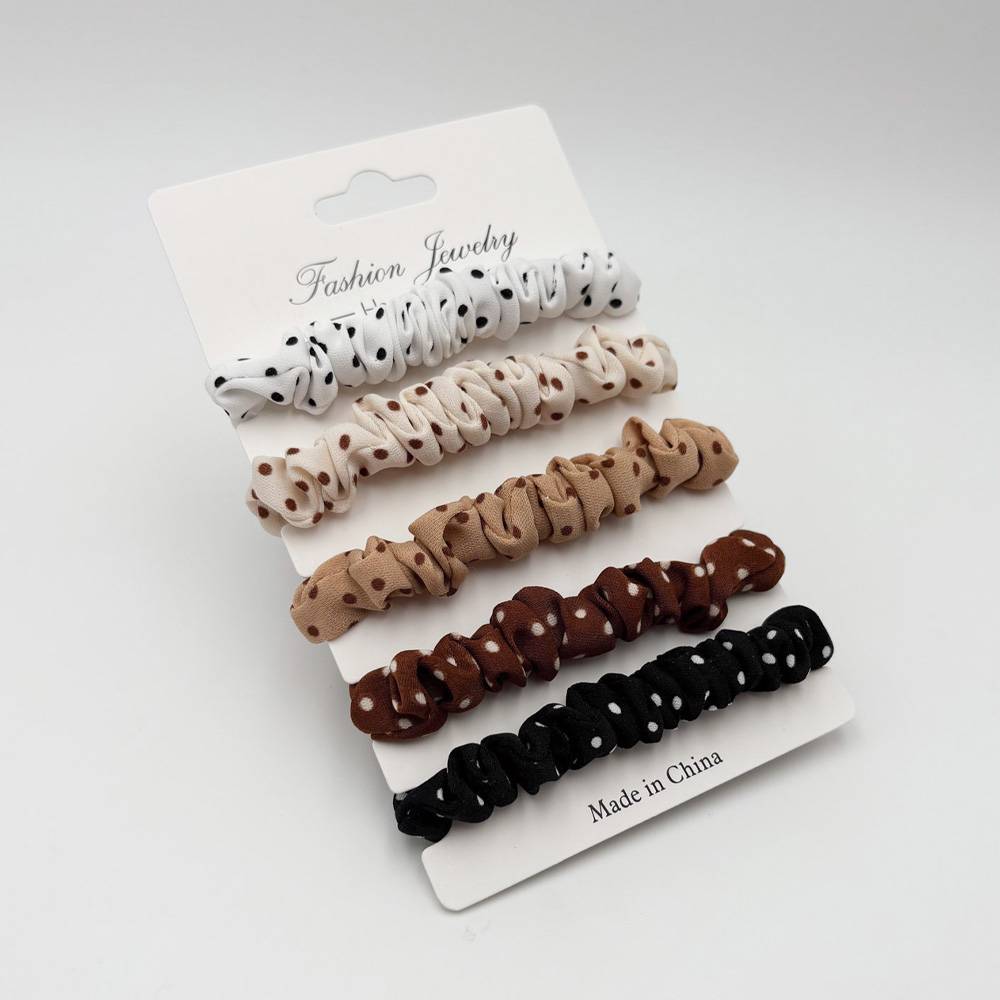 Bargain Chemist Hair Tie Polka Dot Scrunchie 5pk