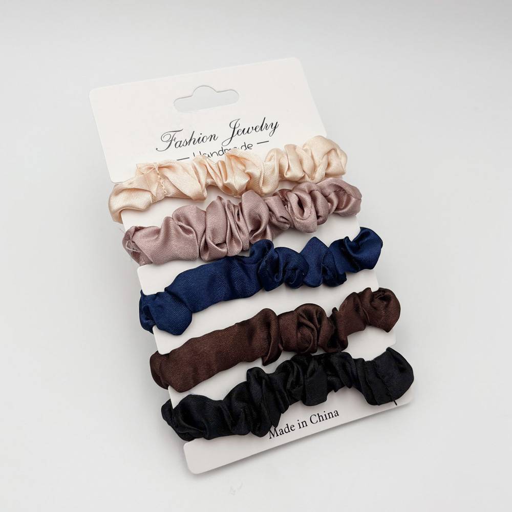 Bargain Chemist Hair Tie Soft Satin Scrunchie 5pk