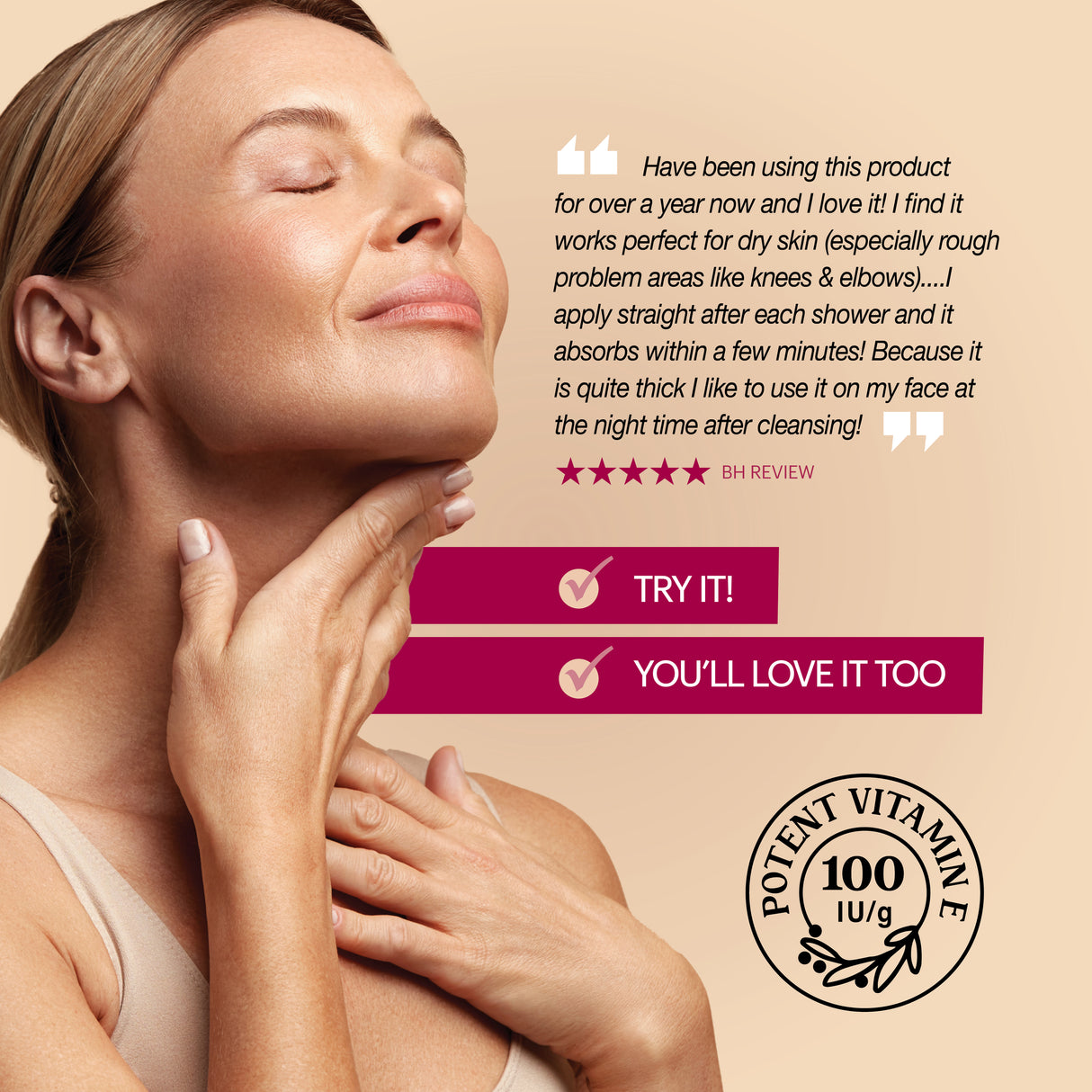 Plunkett's Vita E Natural Vitamin E Cream 100g