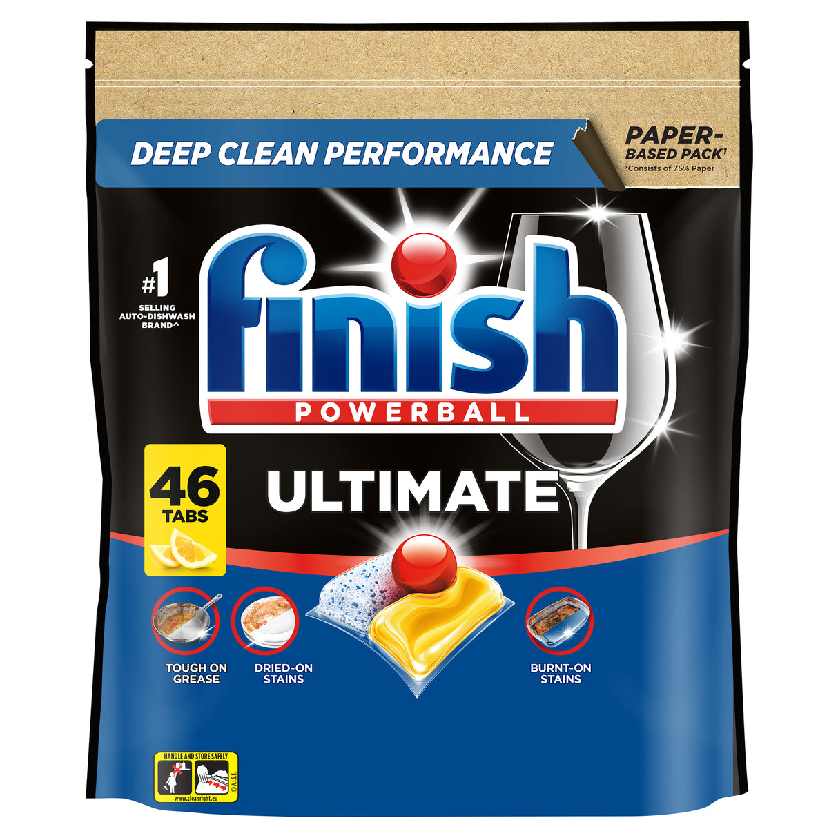 Finish Ultimate Pro Dishwasher Tablets Lemon Sparkle 46pk