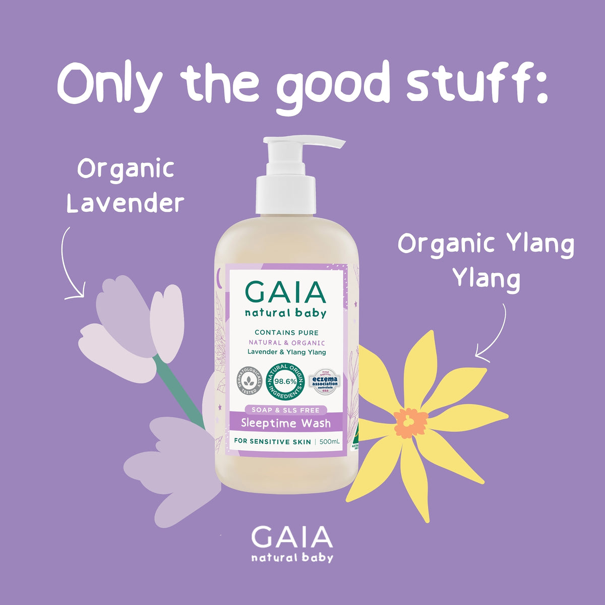 GAIA Baby Sleeptime Bath Wash 500ml