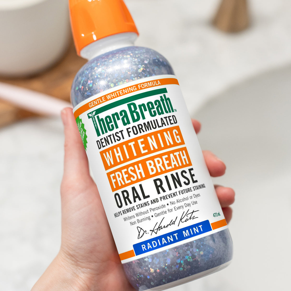 TheraBreath Oral Rinse Whiten 473ml