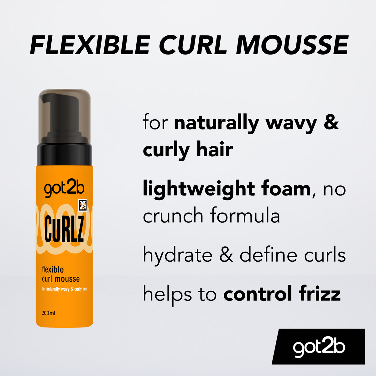 got2b Curlz Flexible Curl Mousse 200ml