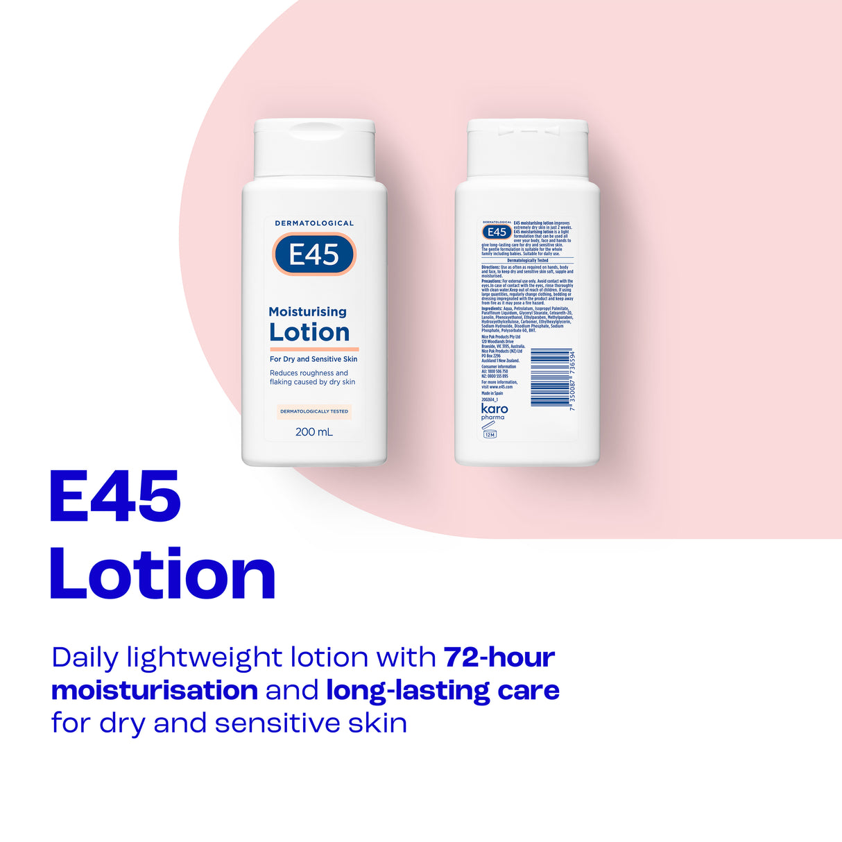 E45 Moisturising Lotion for Dry skin 200mL