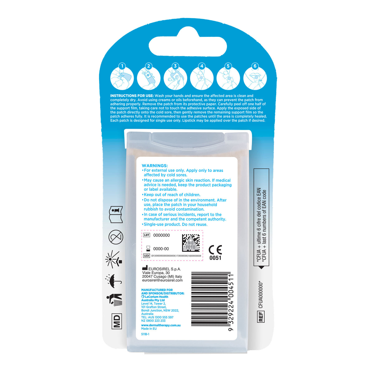 Dermal Therapy Cold Sore Patch 15pcs