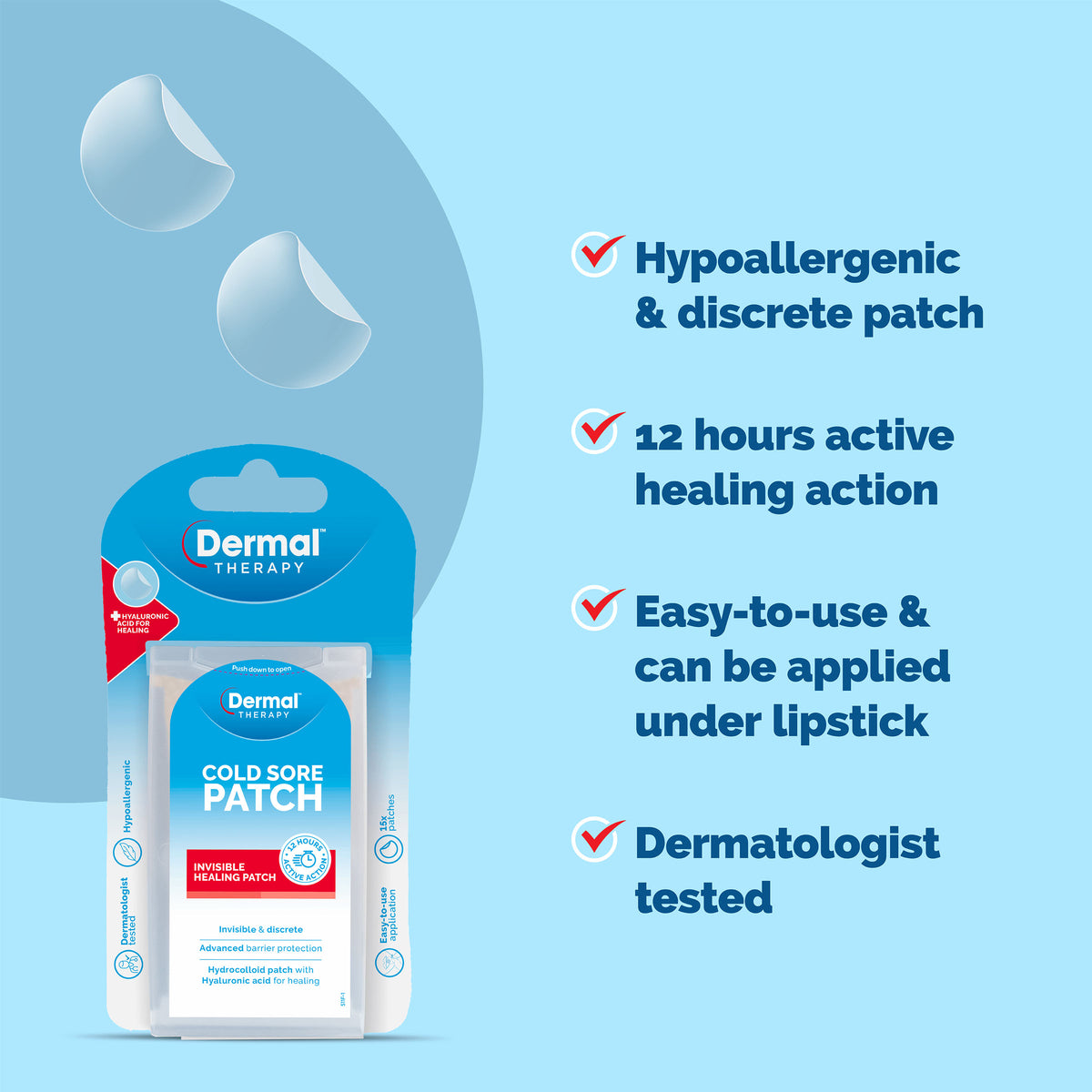 Dermal Therapy Cold Sore Patch 15pcs