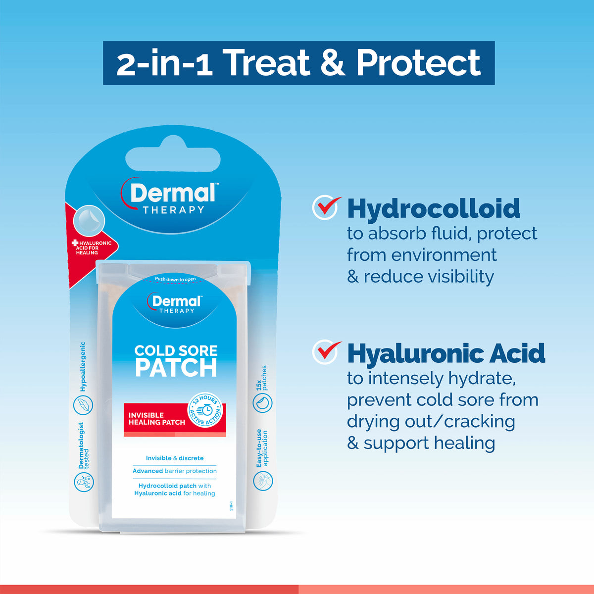 Dermal Therapy Cold Sore Patch 15pcs