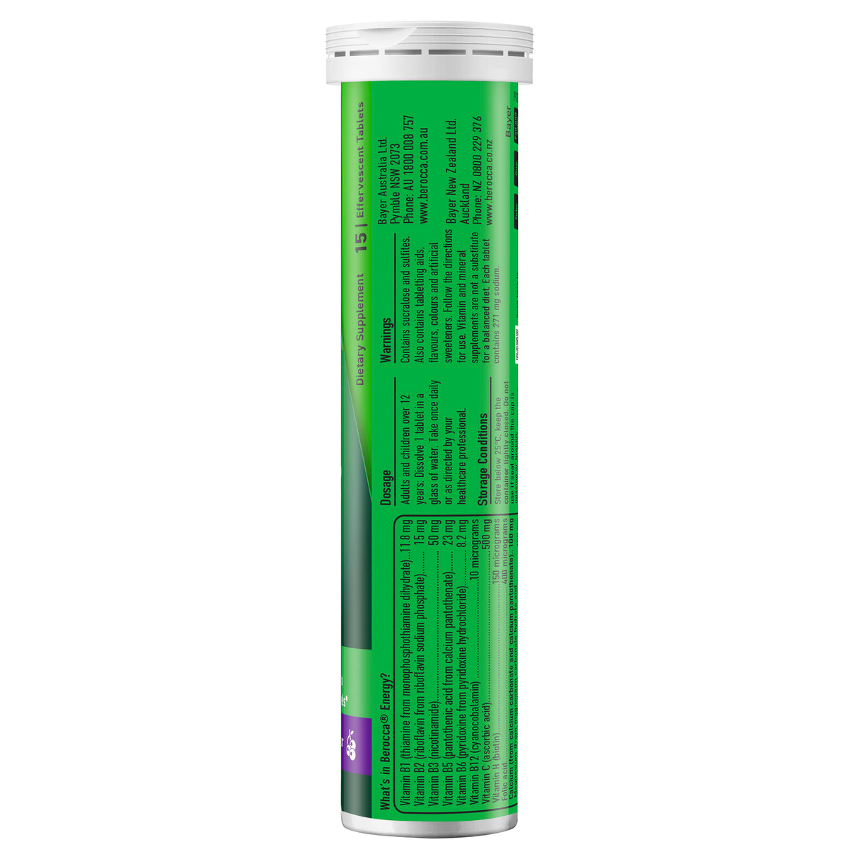 Berocca Raspberry +Blackcurrant Effervescent Tab 15s