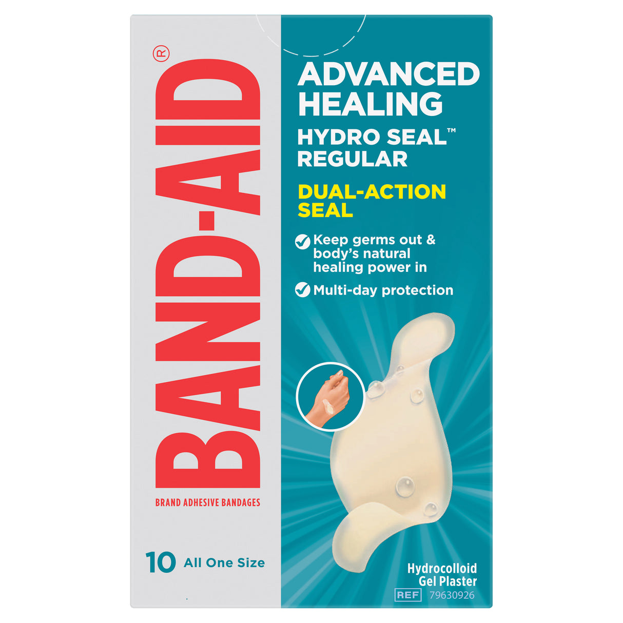 Band-Aid Advanced Healing Hydro Seal Regular Gel Plasters 10 Pack