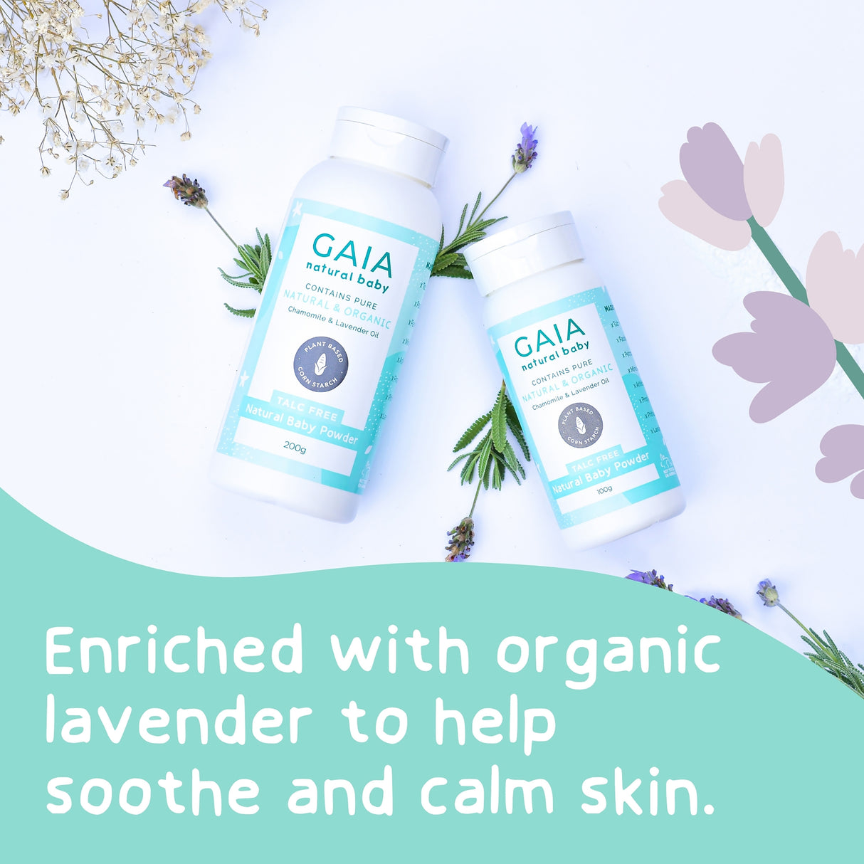 GAIA Talc Free Natural Baby Powder 200g