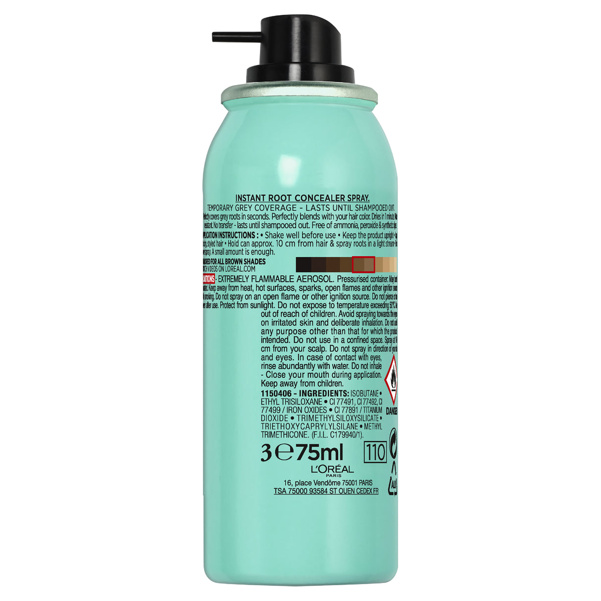 L'Oréal Paris Magic Retouch Temporary Root Concealer Spray - Brown (Instant Grey Hair Coverage)