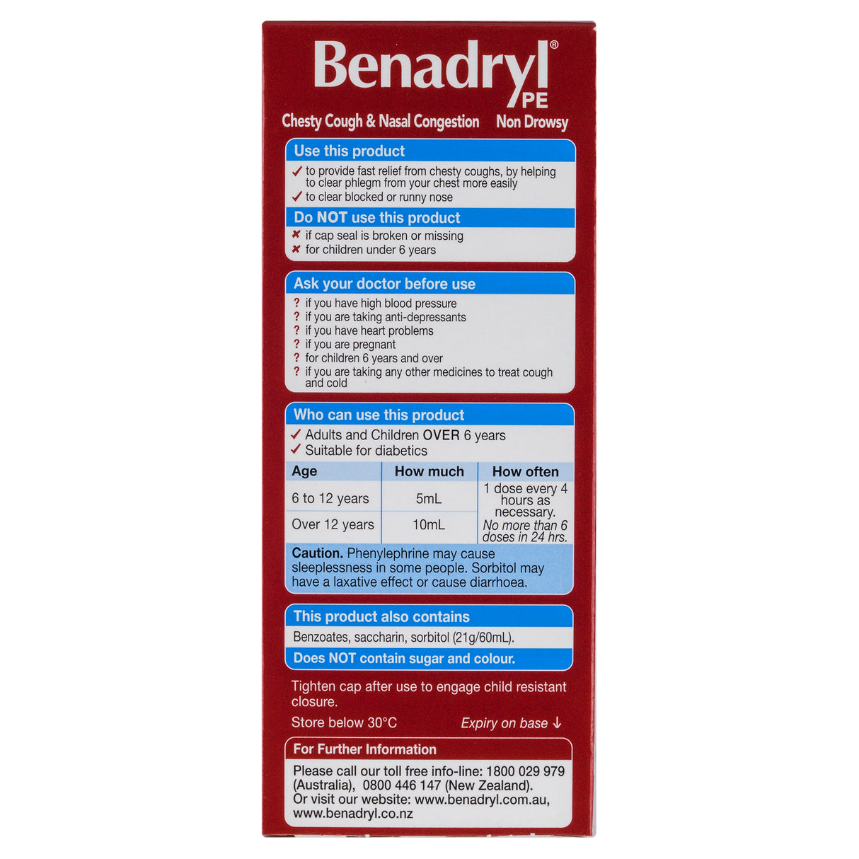 Benadryl PE Chesty Cough and Nasal Congestion Medicine 200 mL
