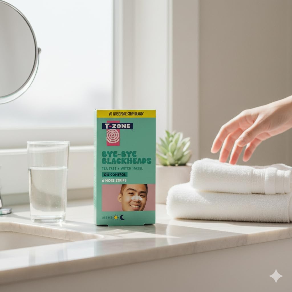 T-Zone Bye Bye Blackheads Tea Tree & Witch Hazel Nose Pore Strips 6pk