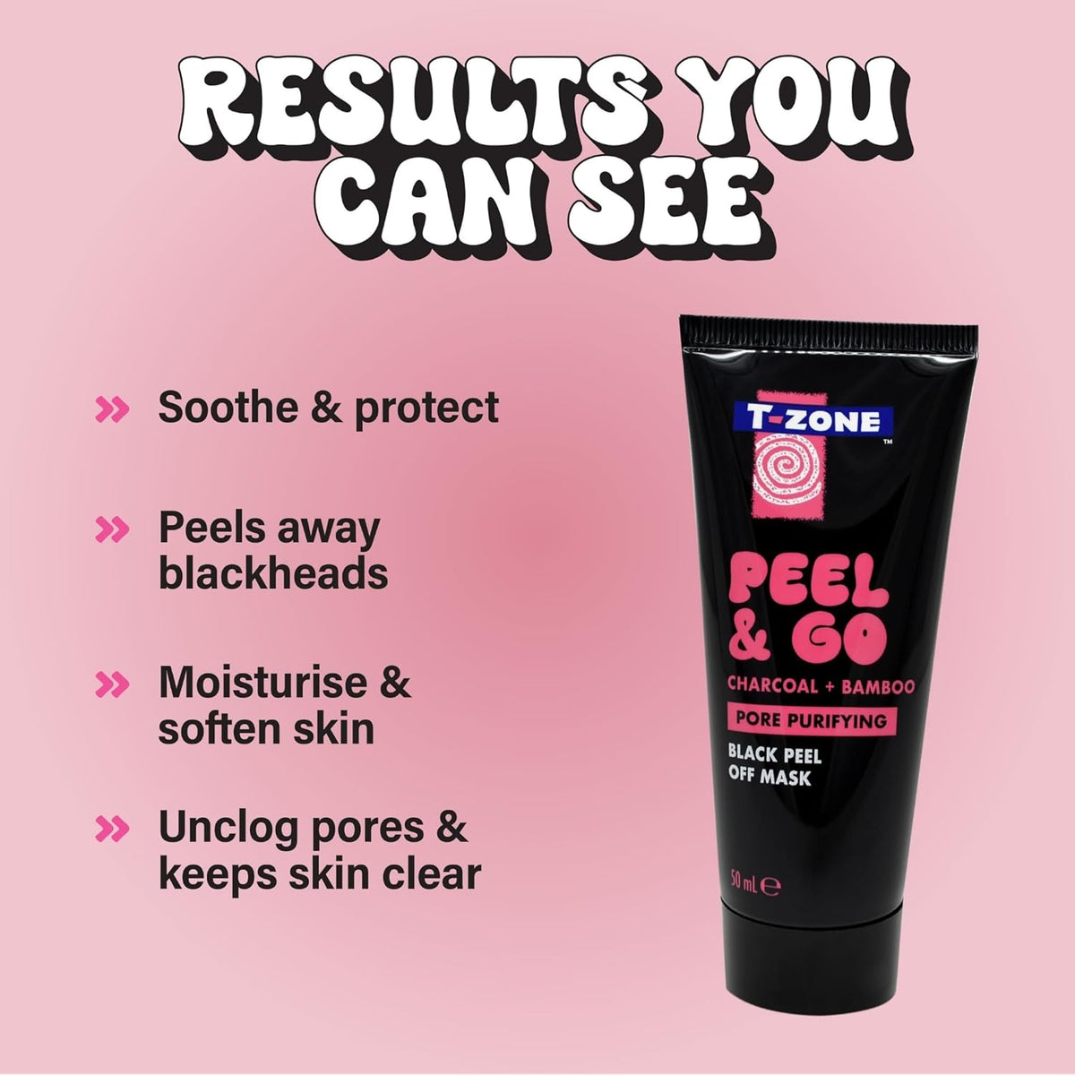 T-Zone Peel & Go Charcoal & Bamboo Peel Off Mask 40ml